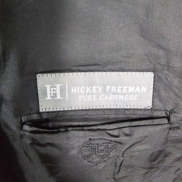 Hickey Freeman Madison 100% Cashmere Sport Coat Blazer 46L Black Quiet Luxury - Picture 9 of 14